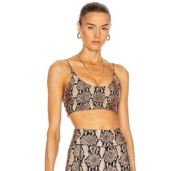 ALC x Bandier Scoop Neck Python Snakeskin Sports Bra XS NWT - Picture 2 of 7